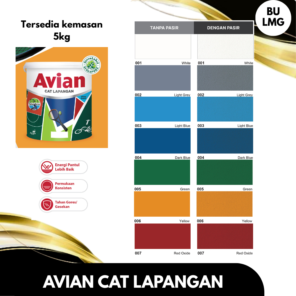 Cat Avian 5 Kg || Cat Lapangan Outdoor || Cat Lapangan Olahraga [Avian Cat Lapangan]