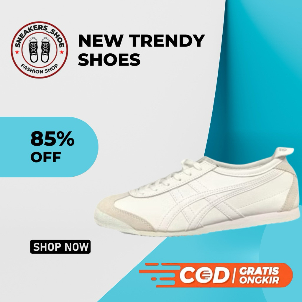 Sepatu Onitsuka Mexico 66 Triple White Free Paperbag & Box