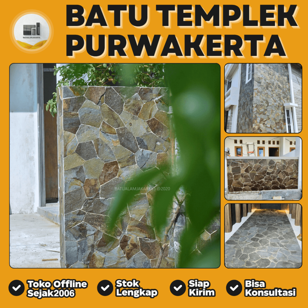 Batu Alam Templek Purwakarta Acak Cocok Untuk Dinding & Lantai | Batu Alam Jakarta