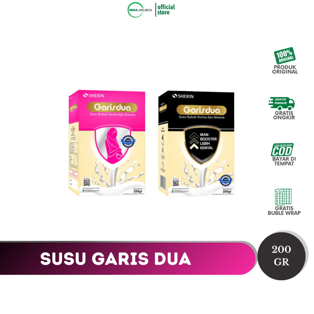 

SUSU GARIS DUA – susu etawa kambing untuk pria & pejuang promil | extra almond | tinggi protein & kalsium | bantu program kehamilan | original 100% | bisa cod