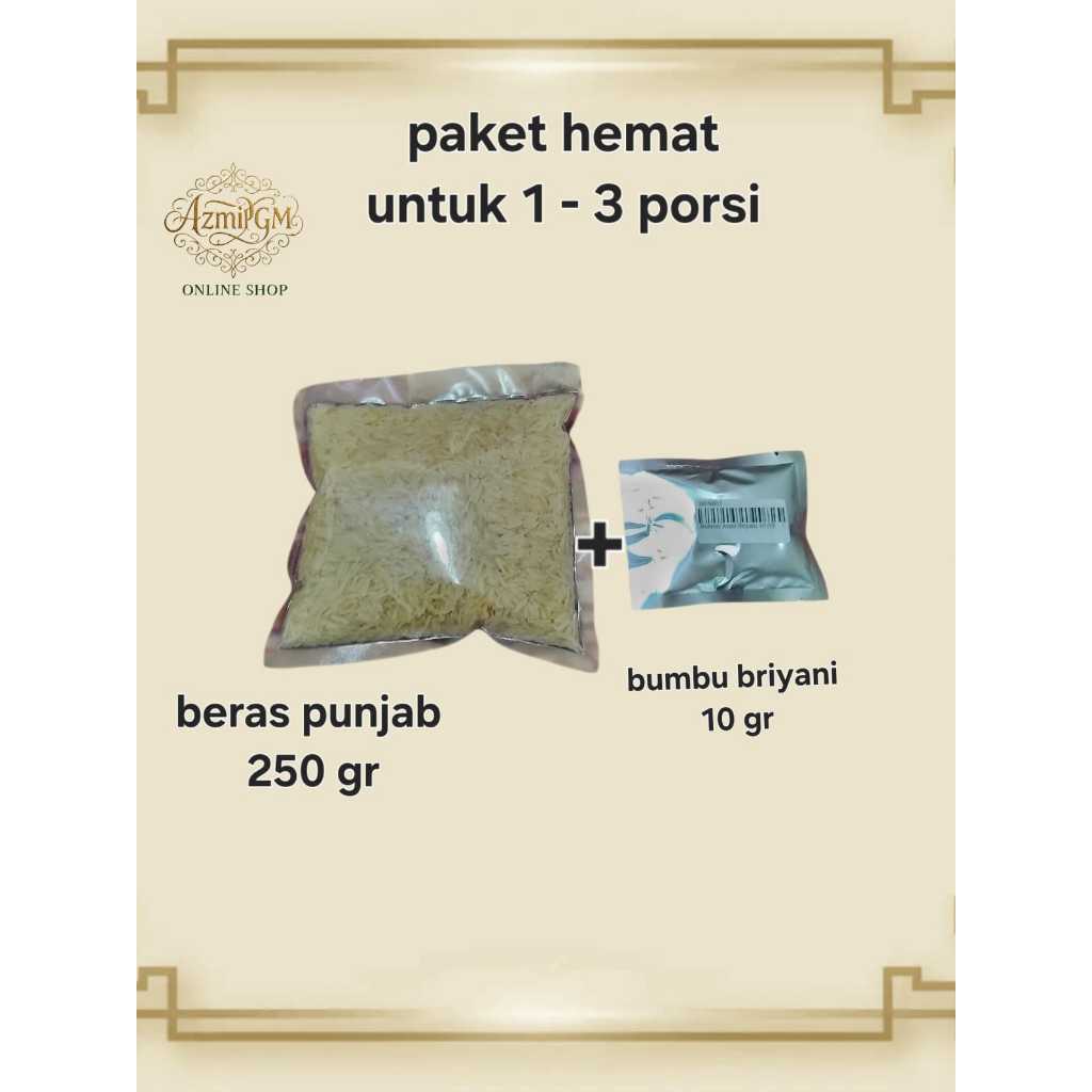 

Paket Beras Basmati Nasi Briyani Instan 250g Beras Basmati Bumbu Briyani