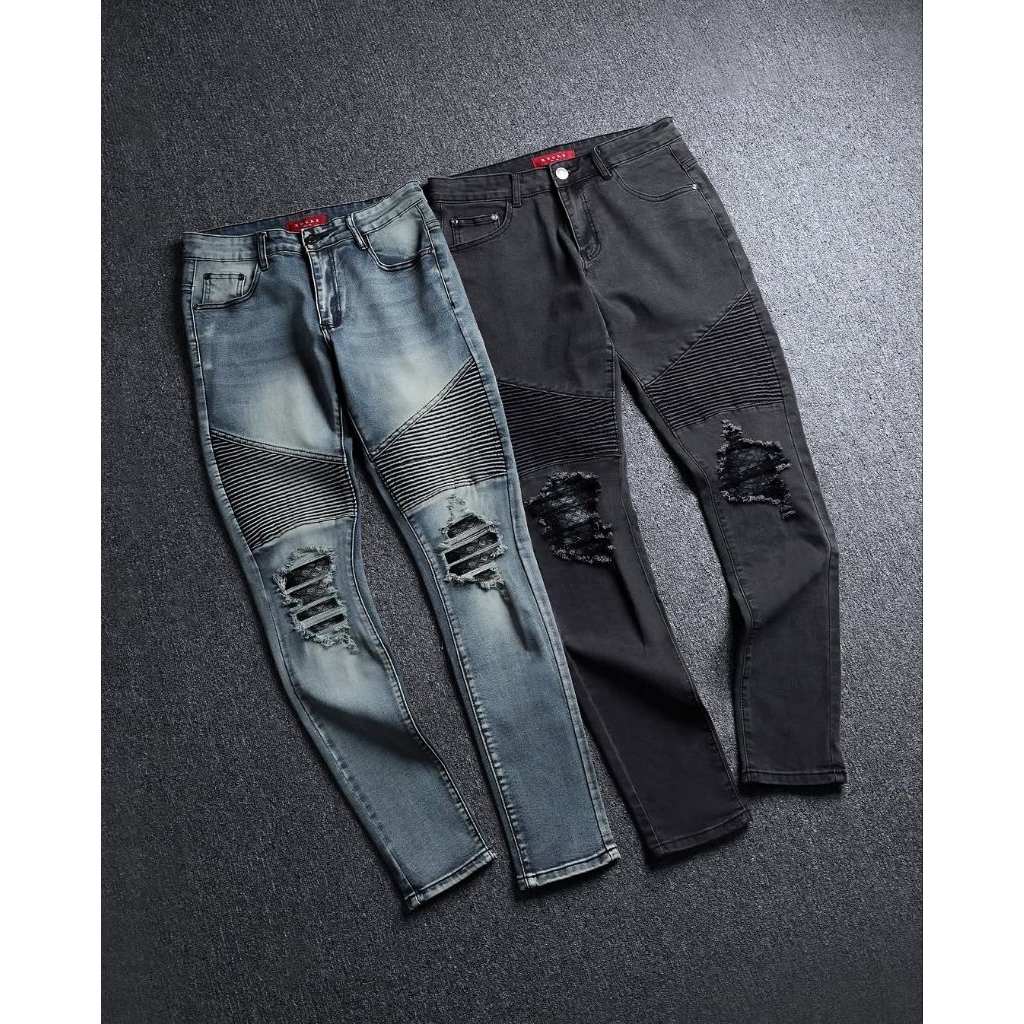 [ORIGINAL] RUCAS Classic Biker Python Jeans - Blue wash | RUCAS Crystal Washed Short Jeans | RUCAS H