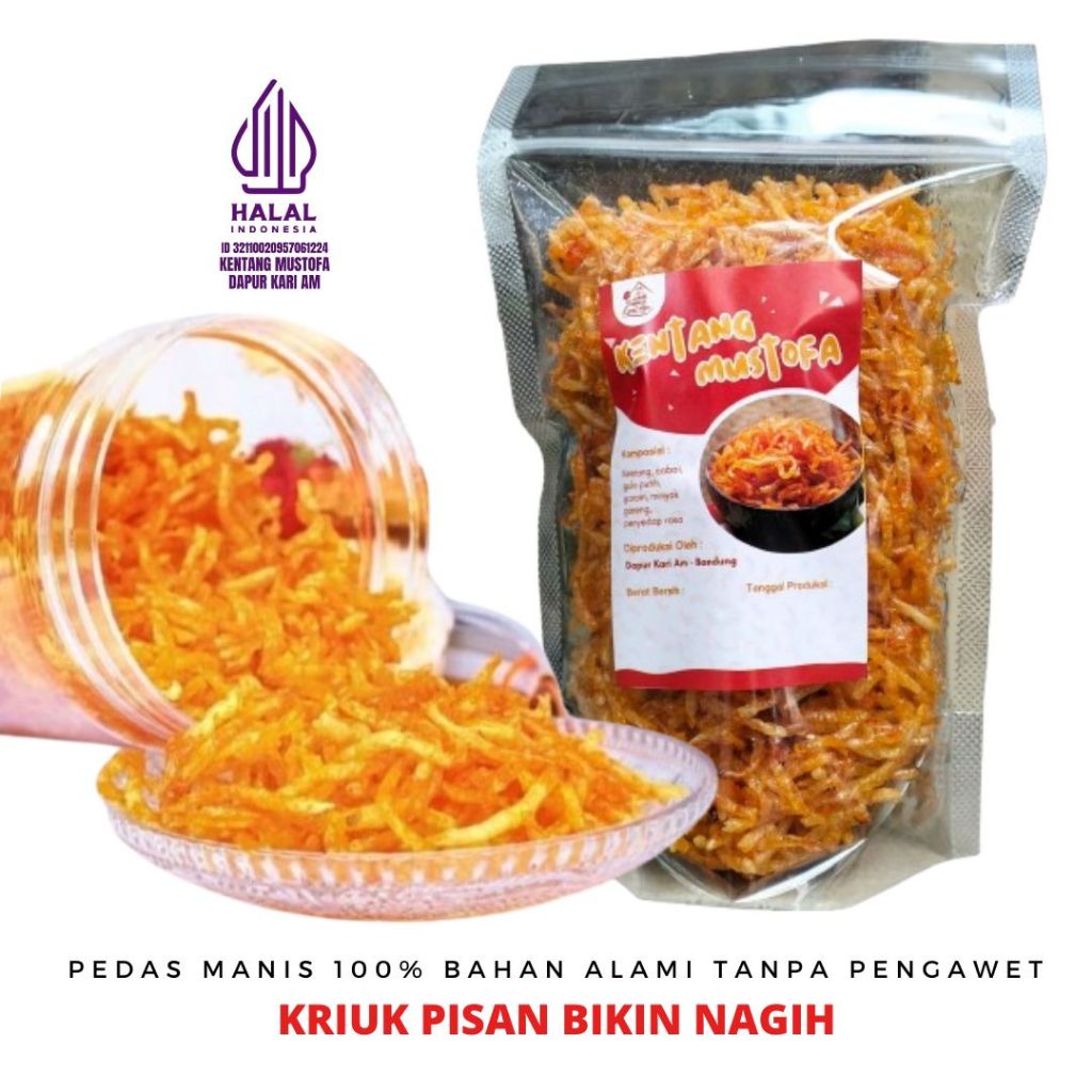 

Kering Kentang Mustofa Pedas Manis Dapur Kari Am 250 gram Home Made