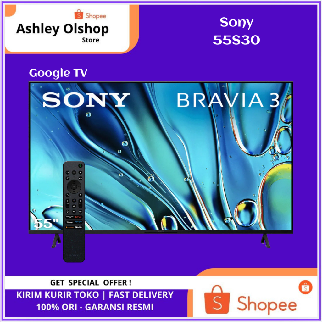 TV Sony Bravia 3 K-55S30 Sony S30 55" Sony 55S30 4K HDR Google TV Sony