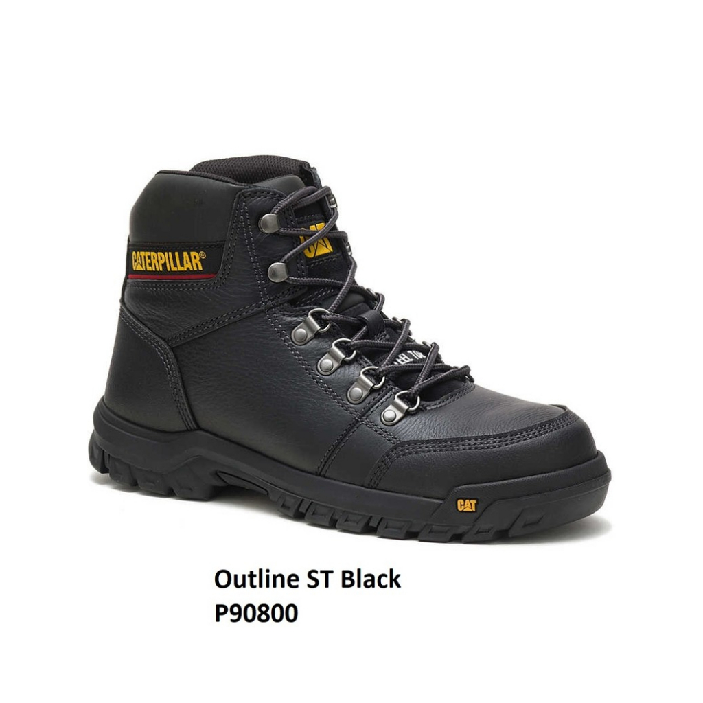 Sepatu Safety Pria Caterpillar Original Outline ST Black