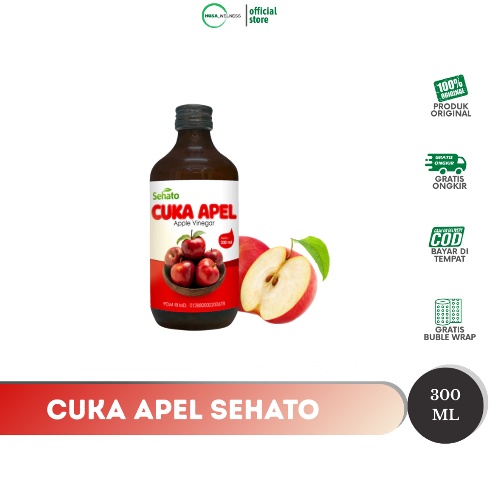 

Cuka Apel Sehato 300ml - Untuk Wajah, Rambut, dan Kesehatan Tubuh. Organik Asli, Bantu Diet & Detox,Untuk Kesehatan Pencernaan & Turunkan Kolesterol