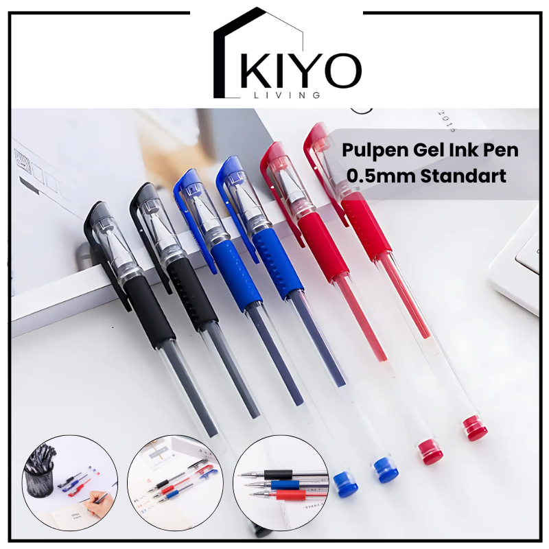 

KIYO Pena Gel / Pulpen Gel Ink Pen 0.5mm Standart 3 Warna Puplen Gel MIMI Alat Tulis Stationary