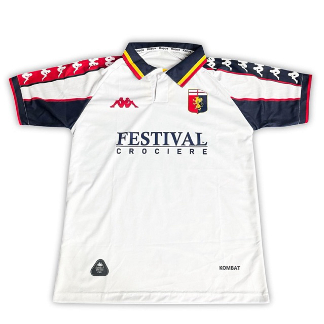 JERSEY RETRO GENOA 1999-2000 / JERSEY VINTAGE GENOA / JERSEY GENOA PUTIH / GENOA FESTIVAL