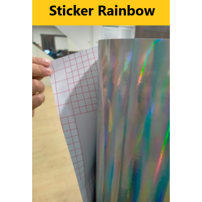 

Sticker Hologram Rainbow (Roll) | Stiker Cutting Dan Print Digital Printing