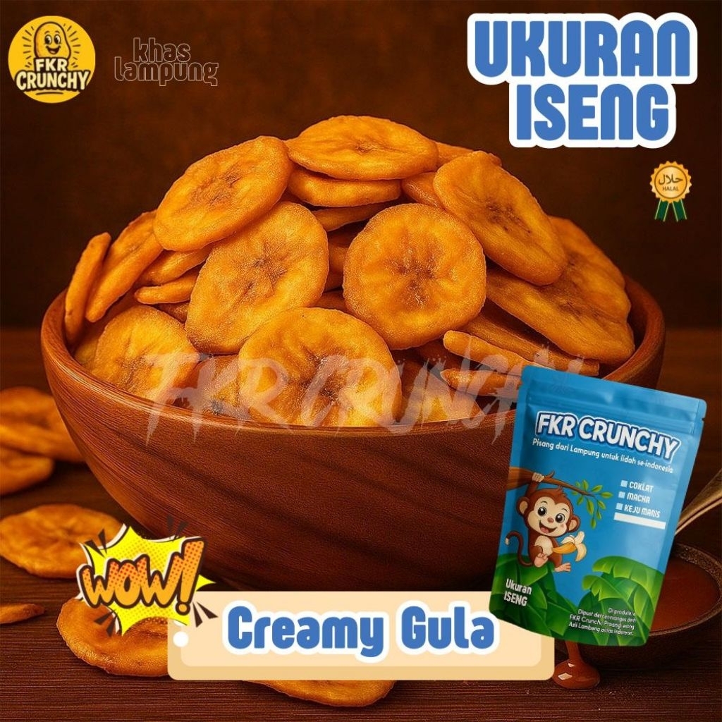 

Keripik Pisang Rasa Creamy Gula FKR CRUNCHY | Manis, Renyah & Bikin Nagih Khas Lampung