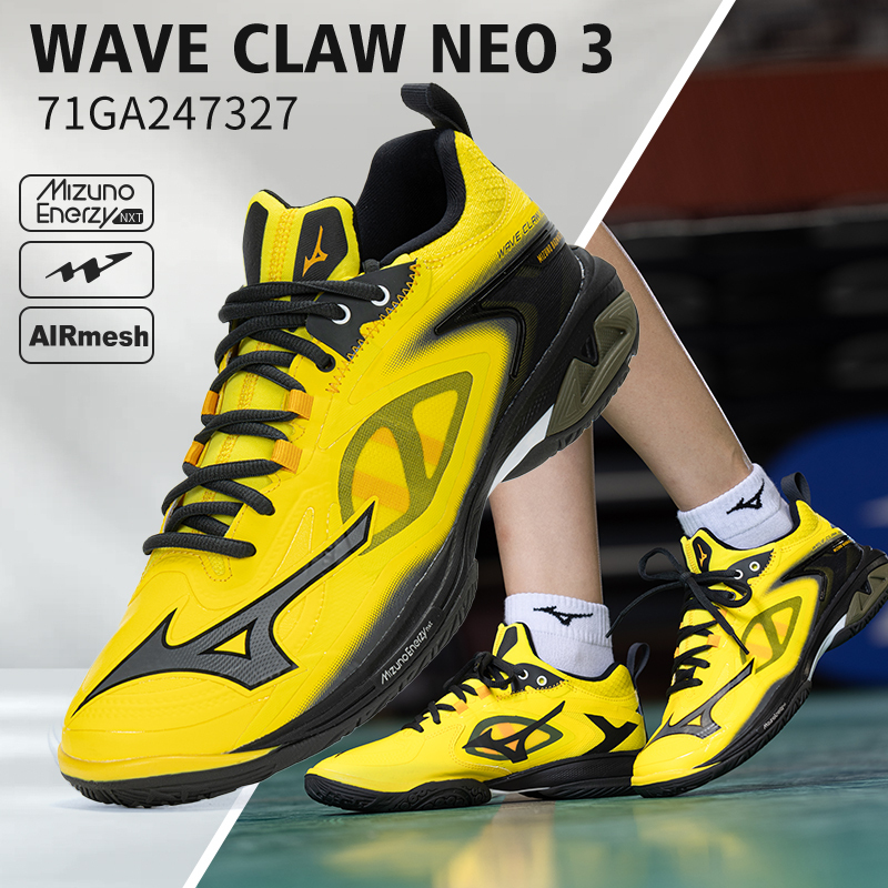 New Shoes Badminton Mizuno Wave Claw Neo 3 Yellow Bumblebee Original