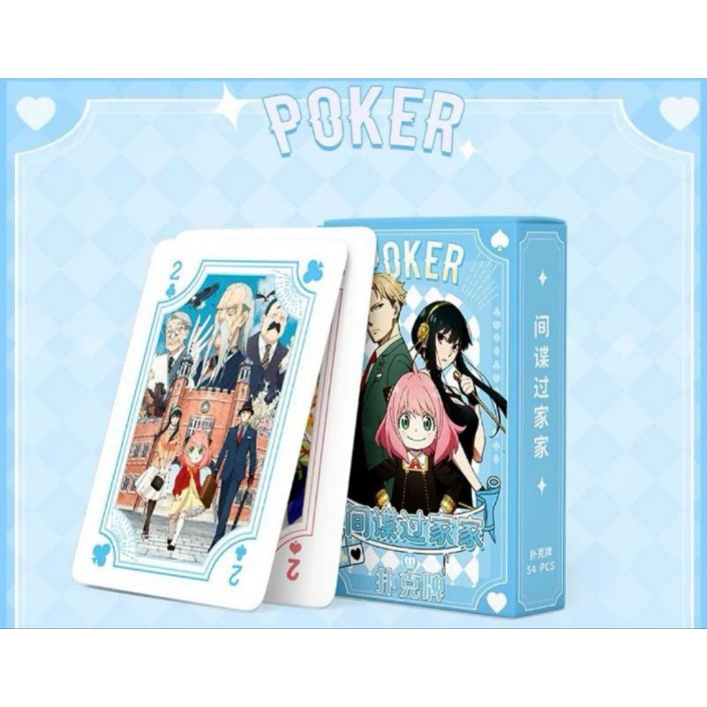 KARTU POKER KARTU REMI ANIME SPY X FAMILY PLAYING CARDS 54 PCS