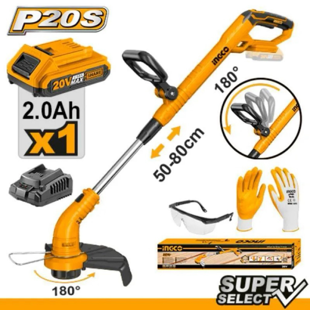 CGTLI20018 Mesin potong rumput senar cordless 20 Volt ingco