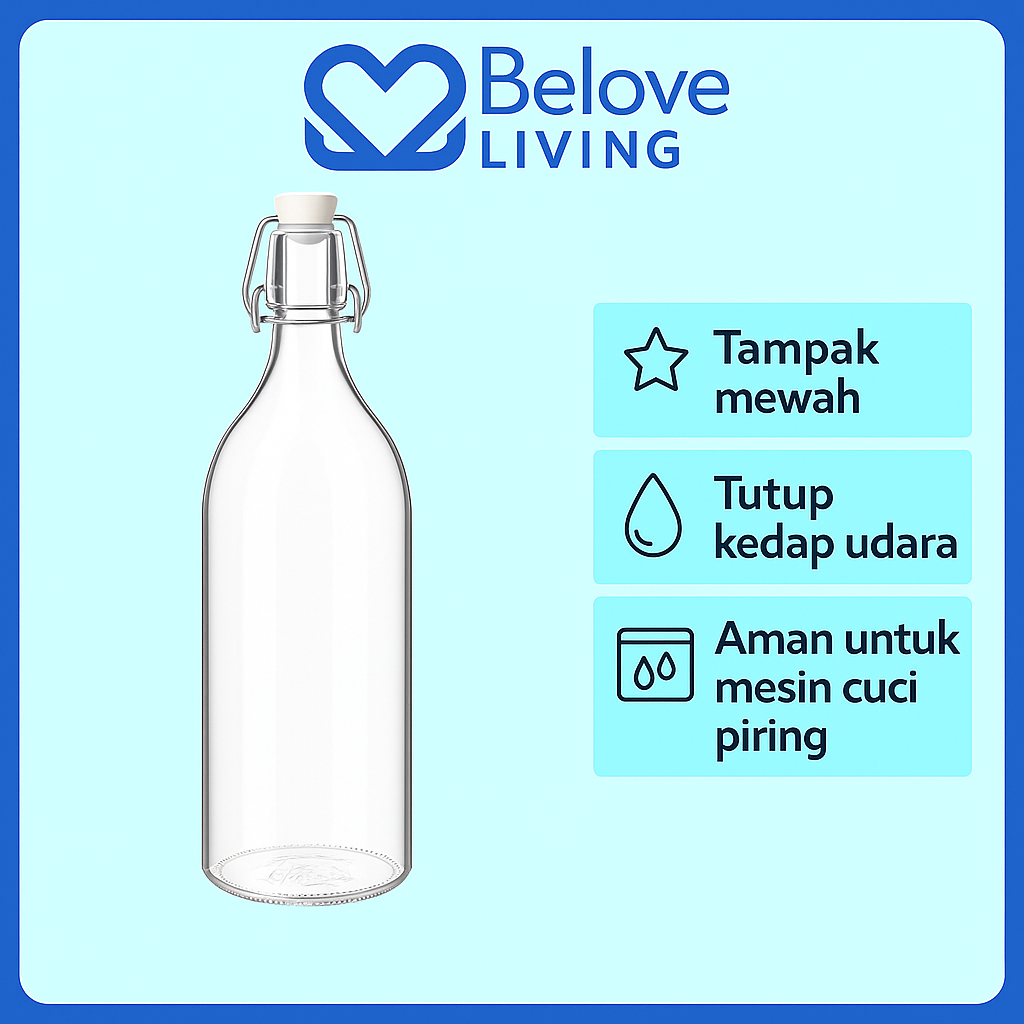 BELOVE LIVING - [IKEA] KORKEN BOTOL KACA DENGAN PENUTUP (0,5 LITER - 1 LITER)