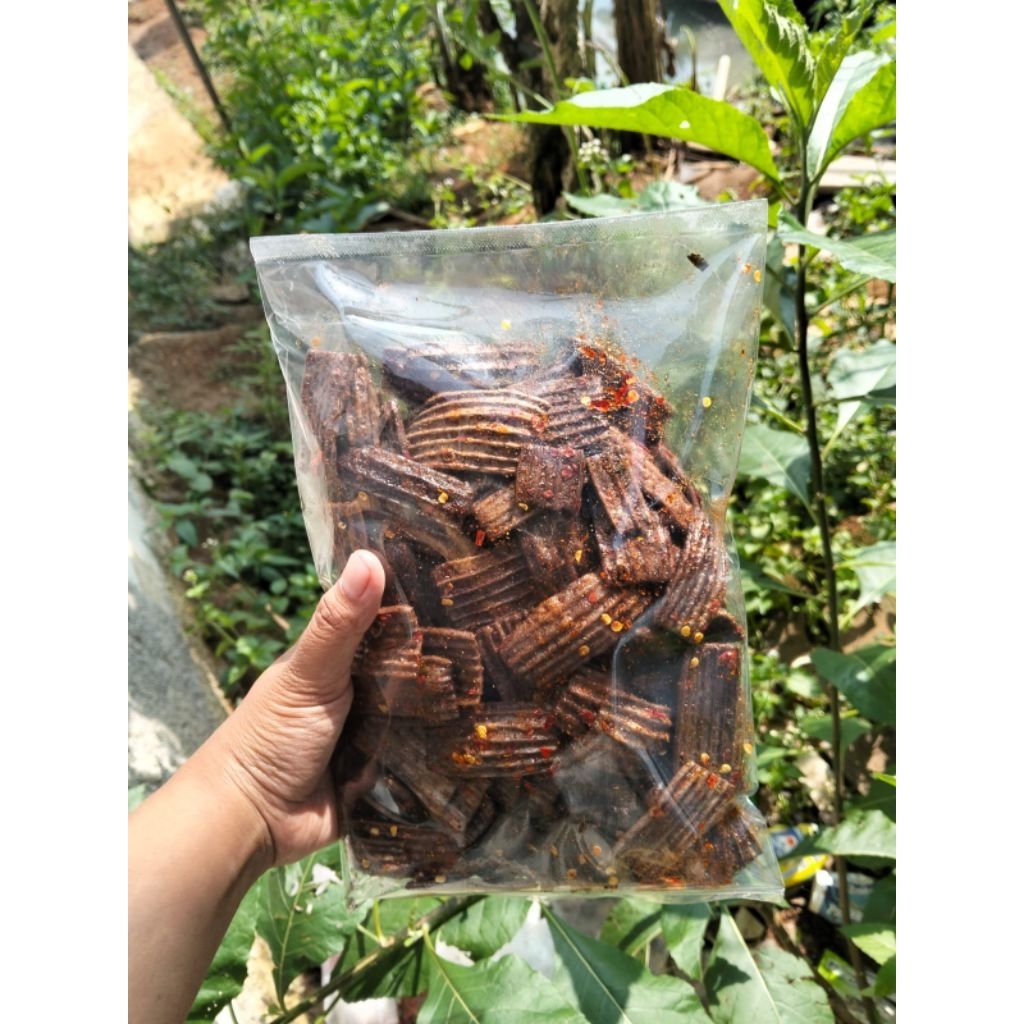 

Seblak kerupuk jengkol pedas daun jeruk kemasan 1kg