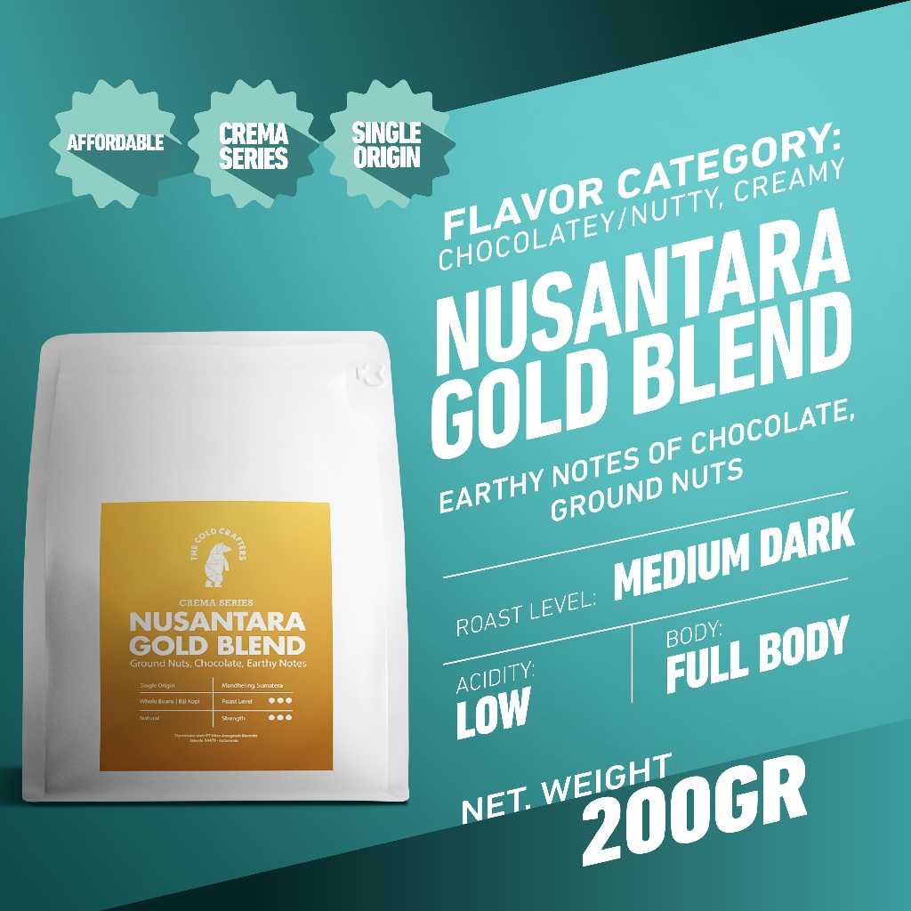

Nusantara Gold Blend Arabika Coffee Arabica Biji Kopi Bubuk 200 gram