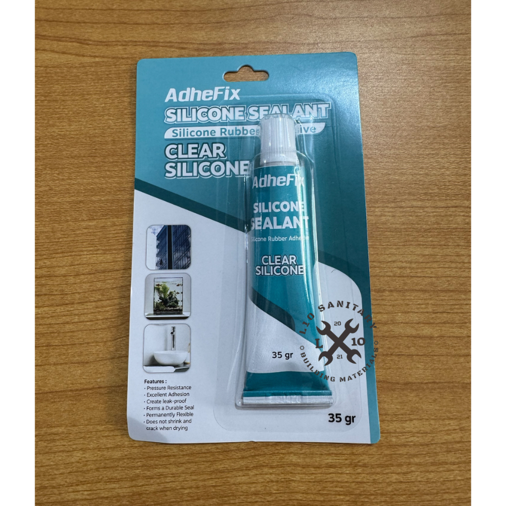 Lem Kaca Adhefix CLEAR 35gr / Lem Kaca Sealant Aquarium Clear Bening Silicone Kecil 35gr