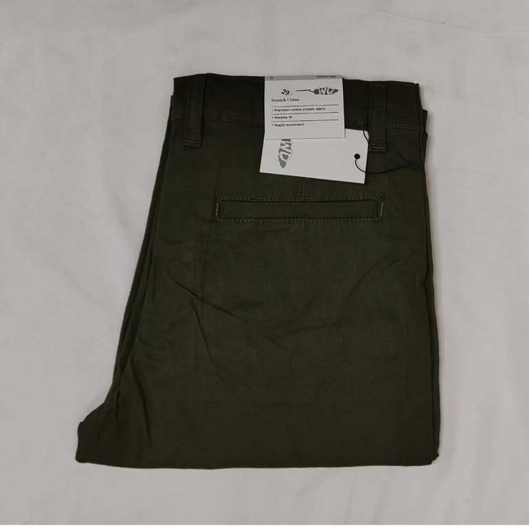 WD & CO.  Celana Chino Pria Slimfit Olive Green Bahan Stretch | Chino Pria | Original Brand