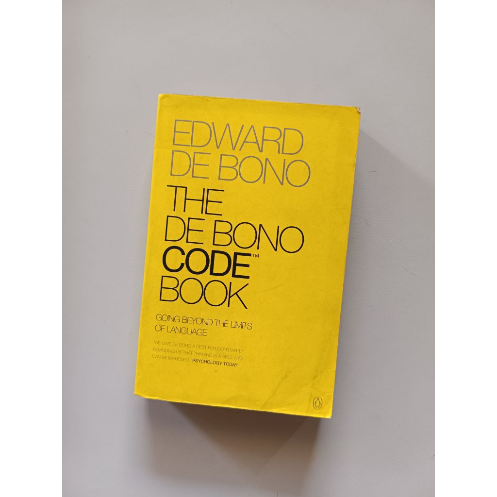 THE BONO CODE BOOK - EDWARD DE BONO ORIGINAL