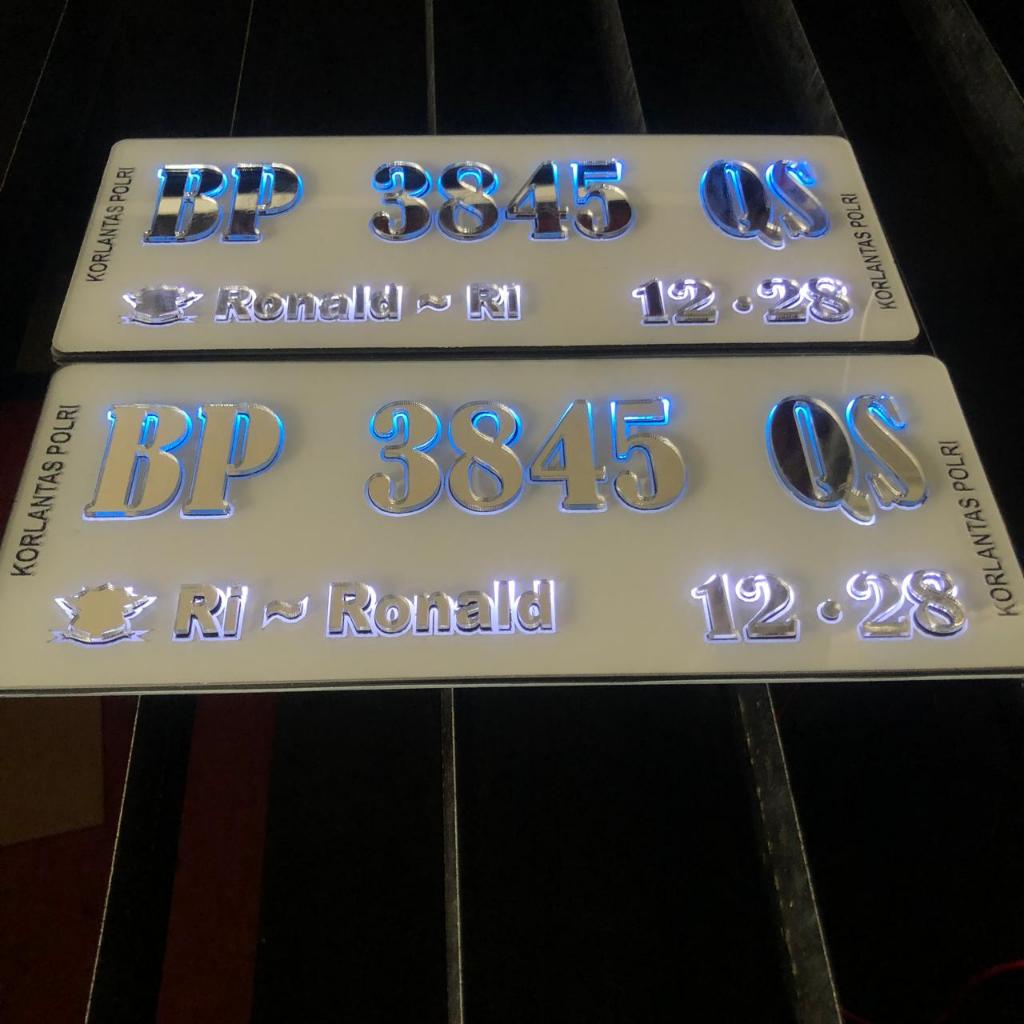 Plat Nomor Motor Akrilik Costum / Plat Nomor Motor