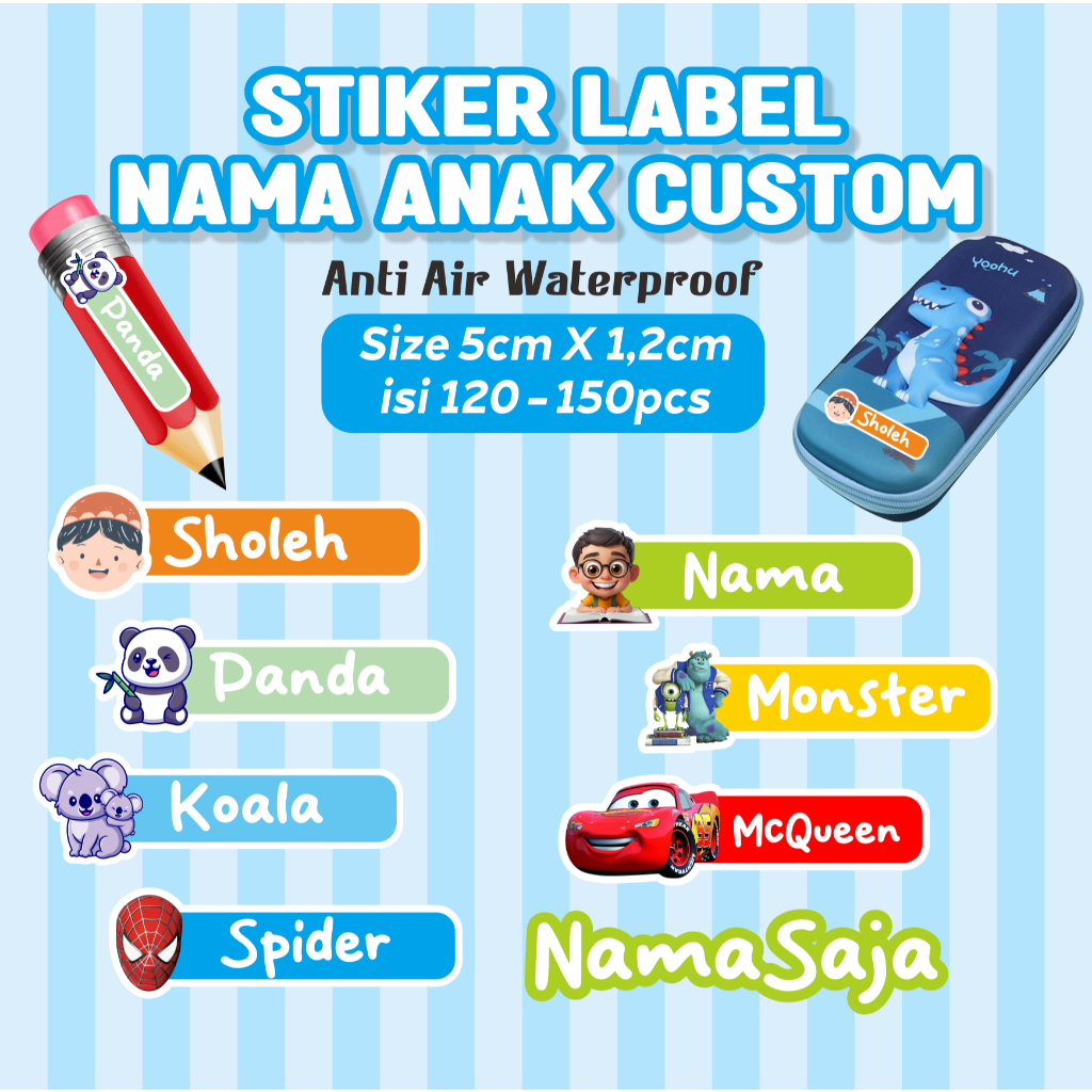 

STIKER PULPEN, STIKER ALAT TULIS CUSTOM NAMA & KARAKTER ANTI AIR