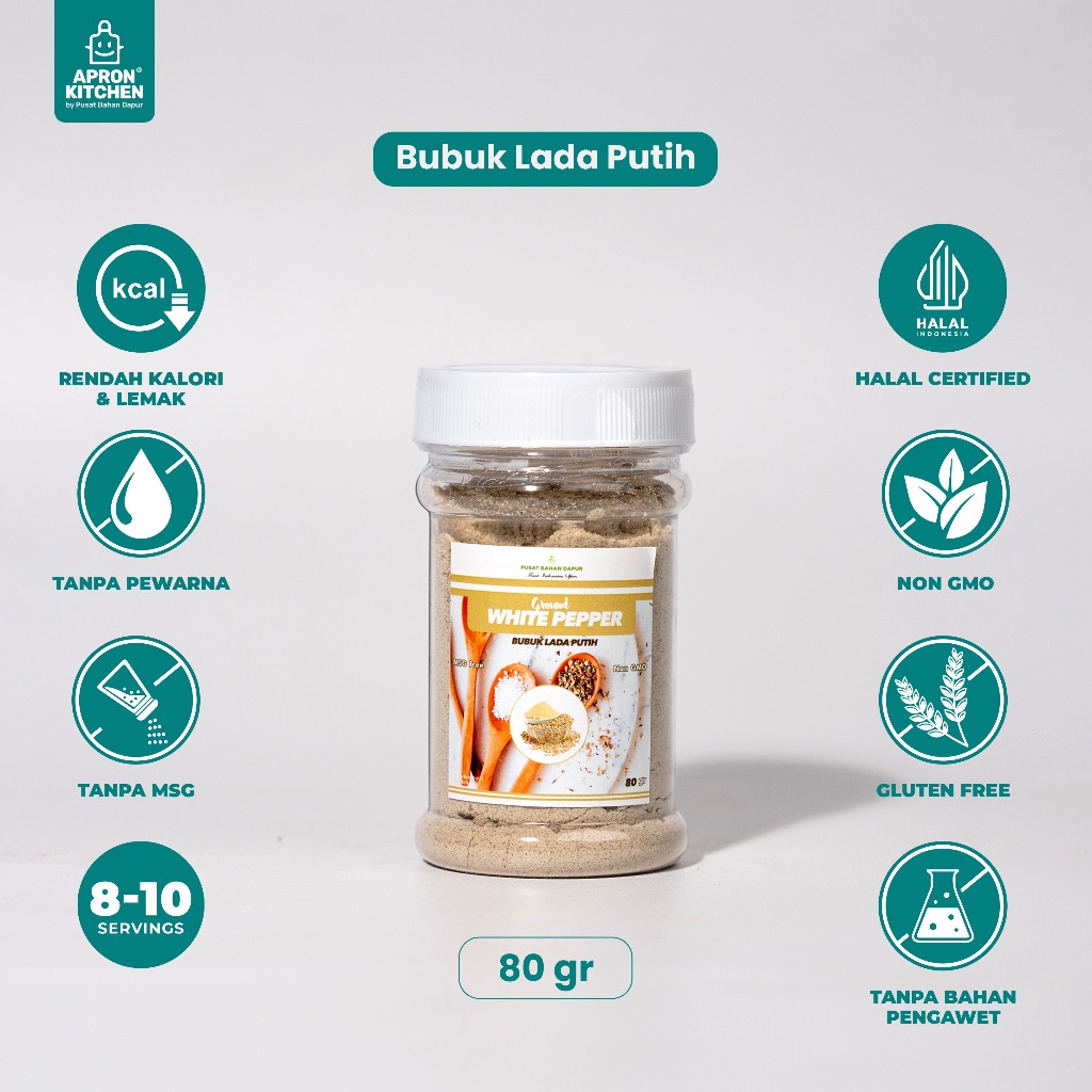 

Lada Putih Halus (White Pepper Powder) Kemasan 80gr