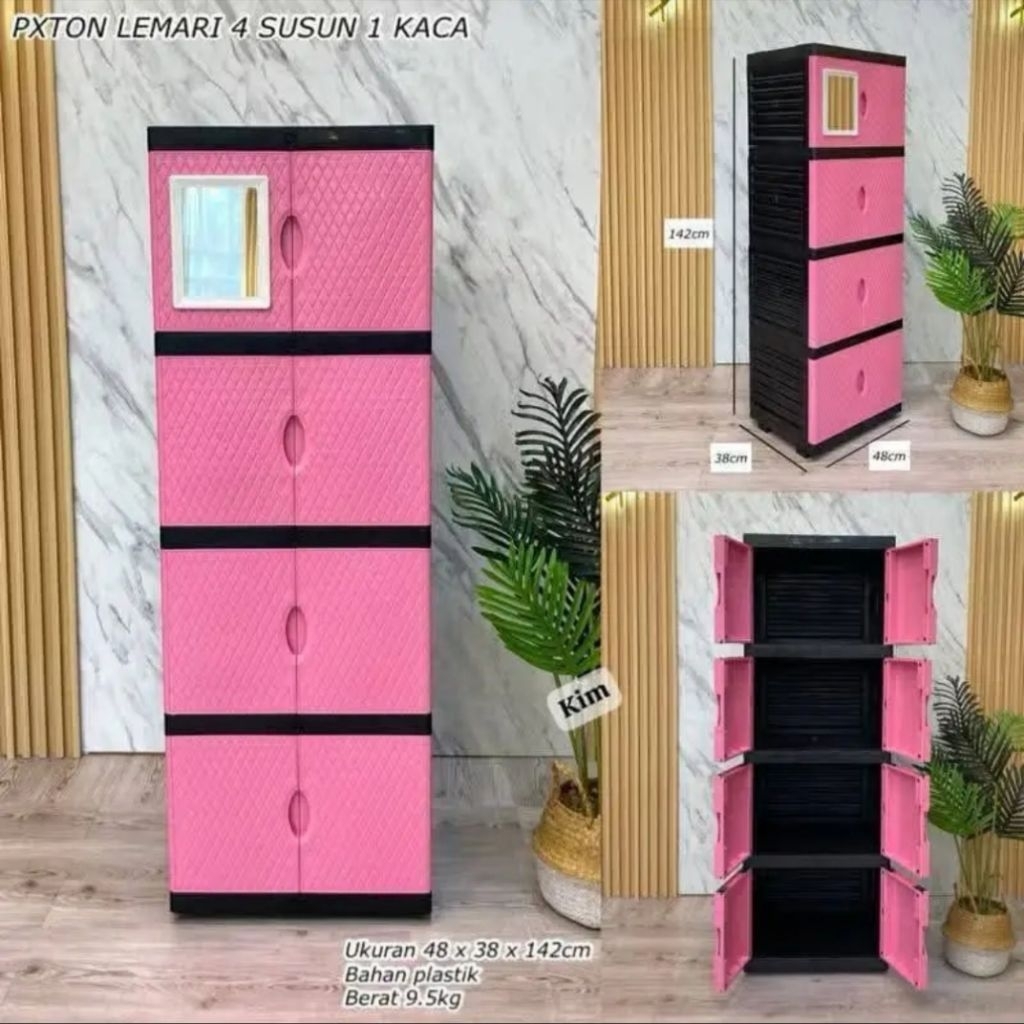 Lemari Pakaian Plastik 4 susun Pxton
