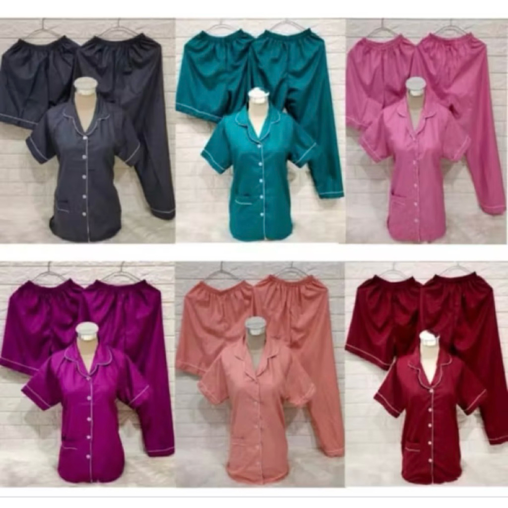 Piyama dewasa 3in1 / piyama tidur / piyama embos / piyama 2in 1