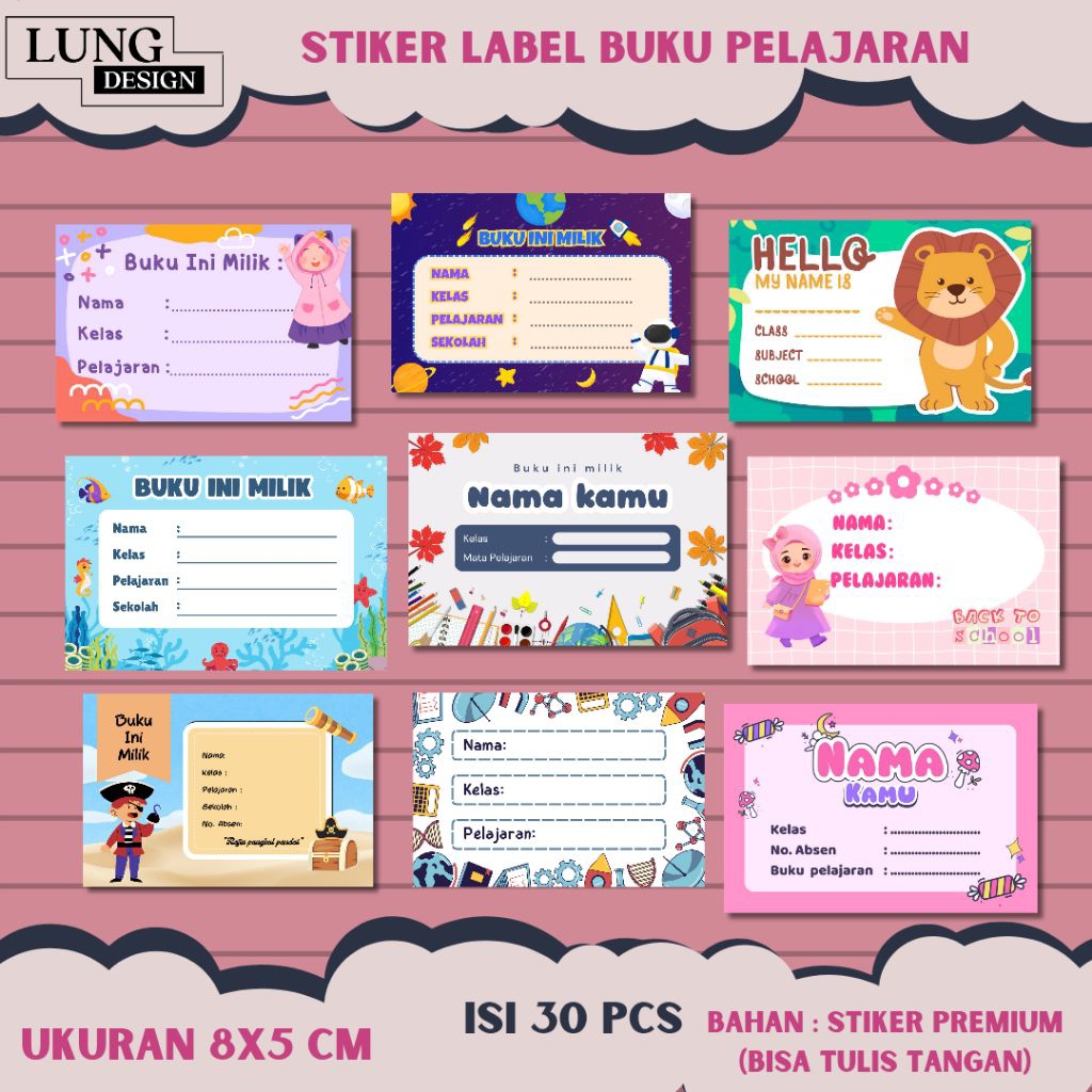 

Uk 8X5 (isi 30 pcs) STIKER LABEL NAMA STICKER BUKU PELAJARAN Cust0m MURAH / STICKER/STIKER LABEL NAMA BUKU PELAJARAN KARTUN ANIMASI LUCU / Stiker Mata Pelajaran Sekolah SD SMP SMA Label Buku Pelajaran Sekolah Custom Tulisan Sticker MapeL Mata Pelajaran