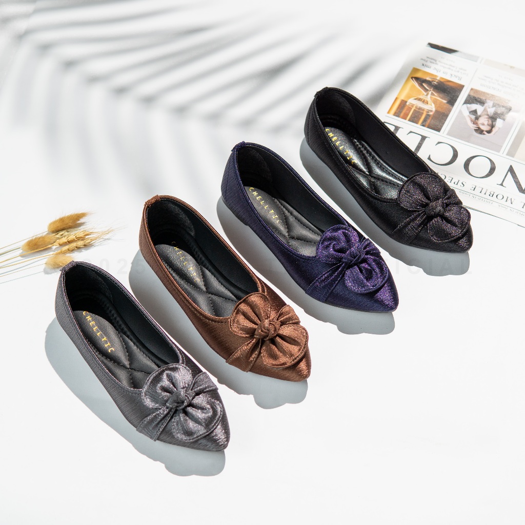 CHELLTIC Sepatu Wanita Flatshoes Pita Kekinian Terbaru|Sepatu balet|Sepatu flat shoes Cewek Korean S