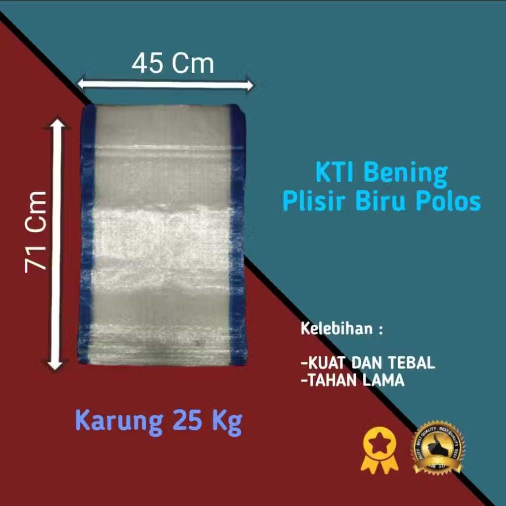 

JD.en Karung Beras Transparan List Biru Karung Bening Kemasan 25 Kg