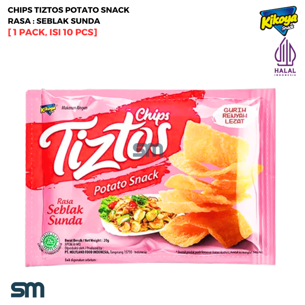 

KIKOYA SNACK Keripik Kentang Chips Tiztos Potato Snack [1 Pack, isi 10 Pcs]