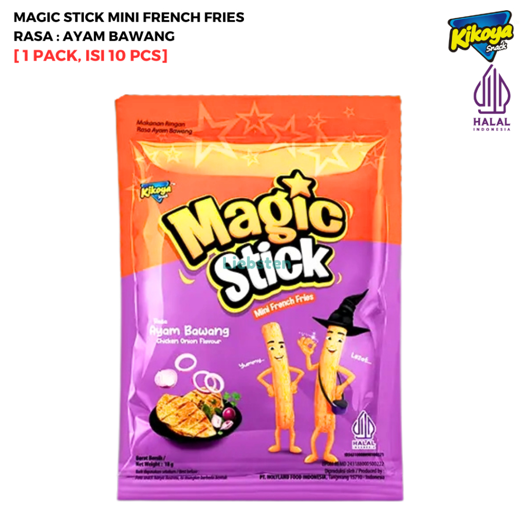

KIKOYA SNACK Kerupuk Kentang Magic Stick Mini French Fries [1 Pack, isi 10 Pcs]