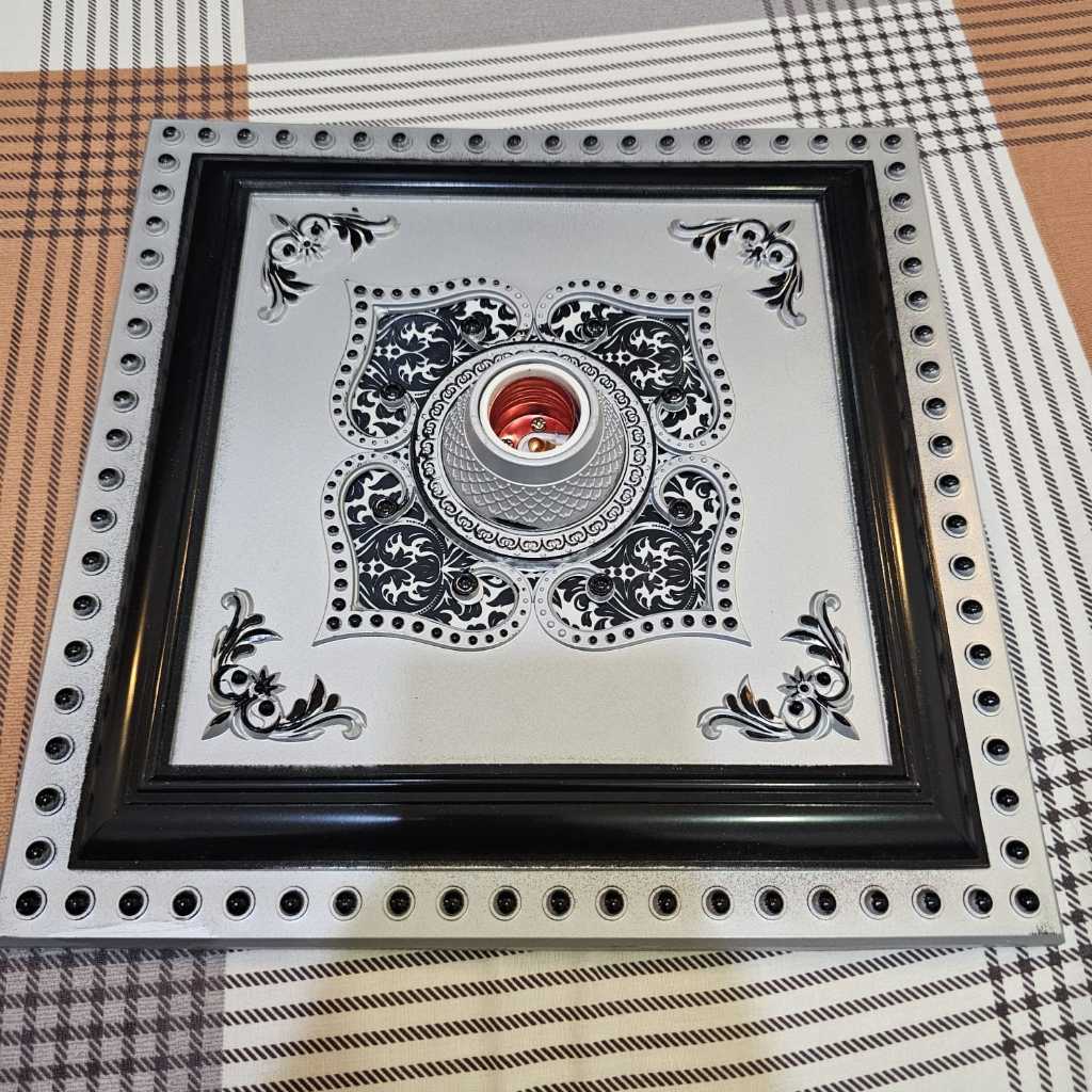 ORNAMEN LAMPU PLAFON PVC 30x30 / ORNAMEN LAMPU PLAFON PVC fitting