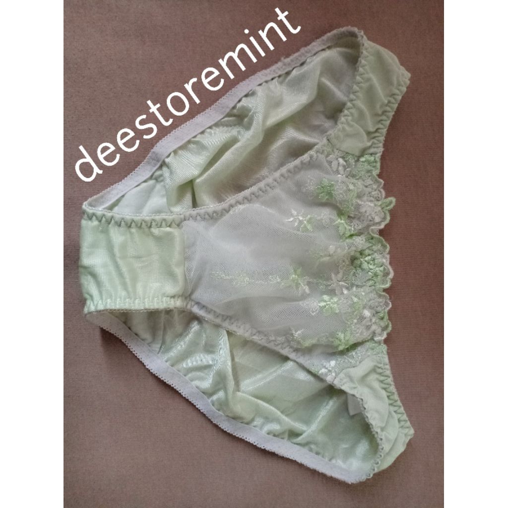 panties silky soft green cd satin sifon lucu