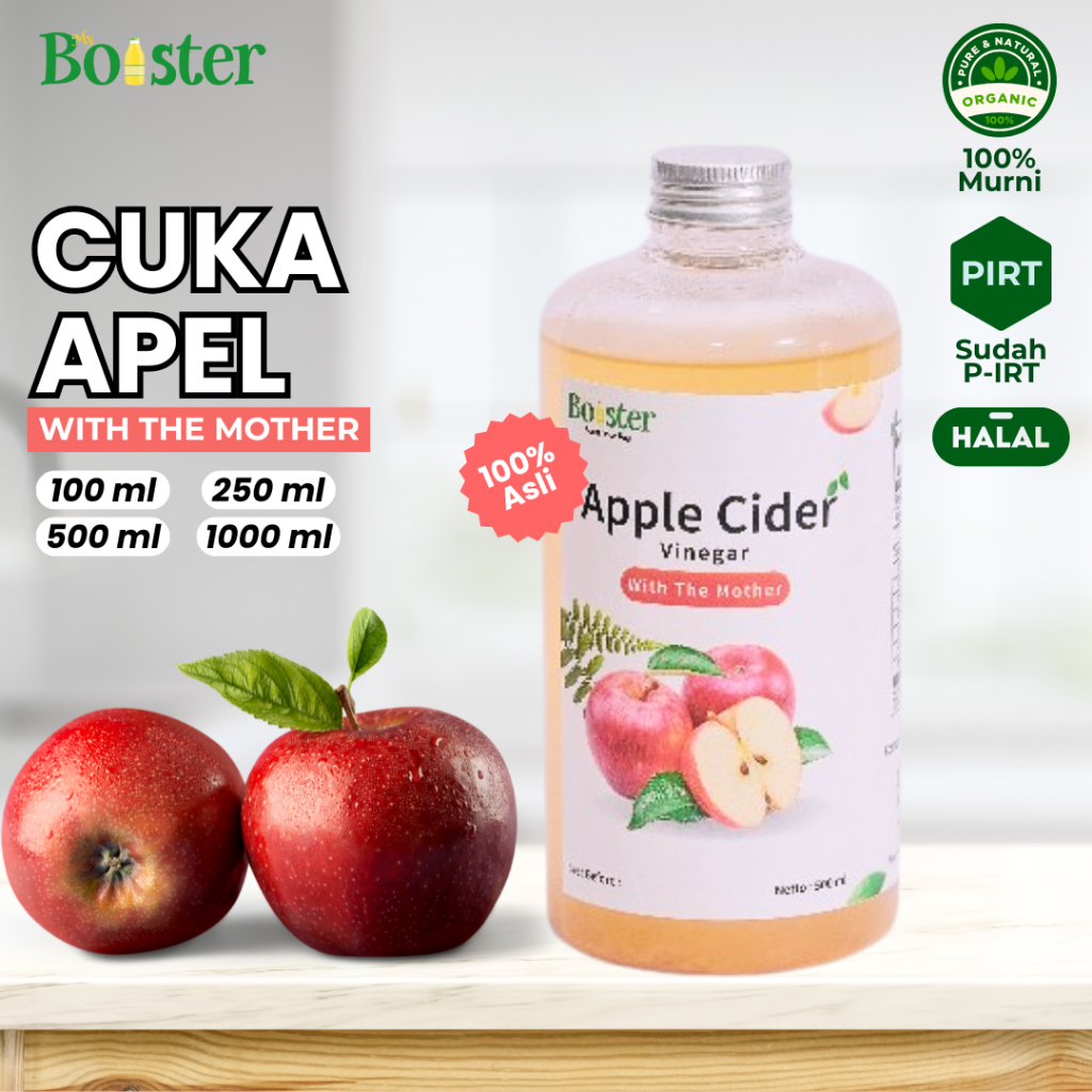 

MYBOOSTER CUKA APEL ORIGINAL ASLI APPLE CIDER VINEGAR WITH MOTHER 100% CUKA SARI APEL TONER DIET