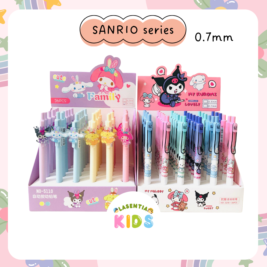 

Pensil Mekanik Sanrio 0.7mm Pensil Cetek Kuromi My Melody Cinnamoroll PomPom Purin