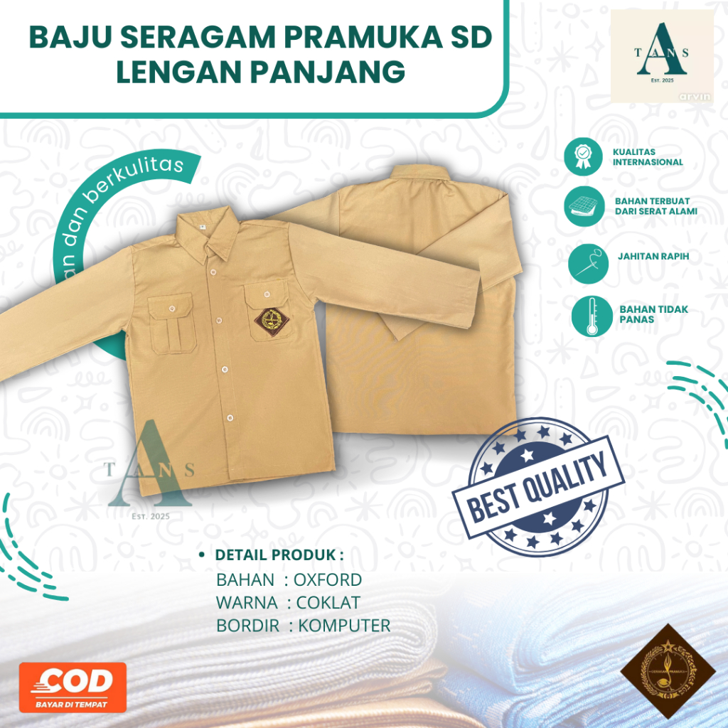 SERAGAM PRAMUKA SD | SERAGAM PRAMUKA SD LENGAN PANJANG | SERAGAM PRAMUKA SD MURAH