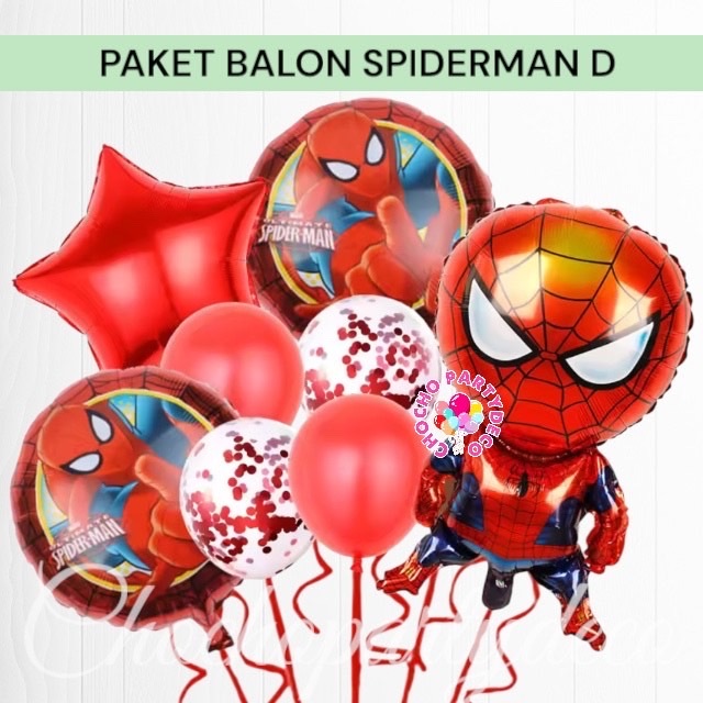 Paket Balon SPIDERMAN D / Dekorasi Ulang Tahun Spiderman