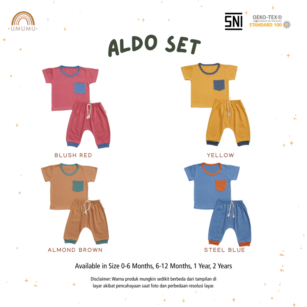 UMUMU Aldo Set - Setelan Lengan Pendek Celana Panjang Anak Laki Laki