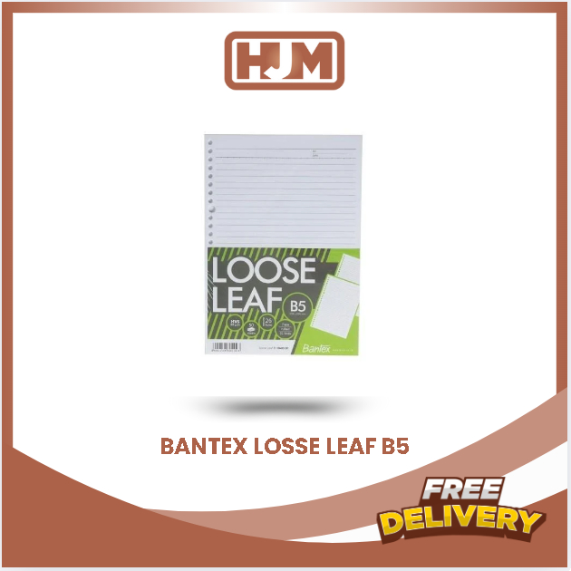 

BANTEX LOOSE LEAF PAPER B5 80 GSM 50 SHEETS 26 HOLES