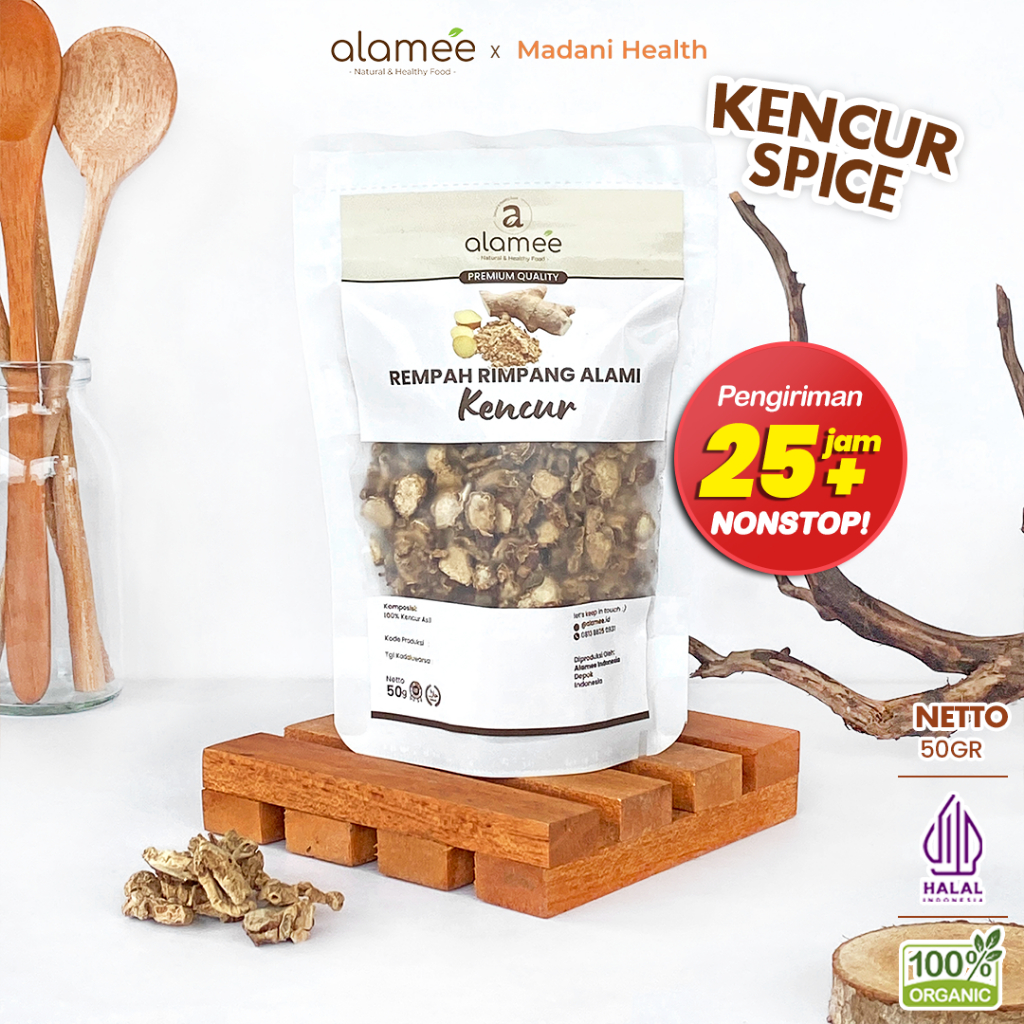 

ALAMEE Kencur Kering Dried Galangal Rempah Rimpang Organik Alami Bumbu Seasoning Masakan Masak 50gr