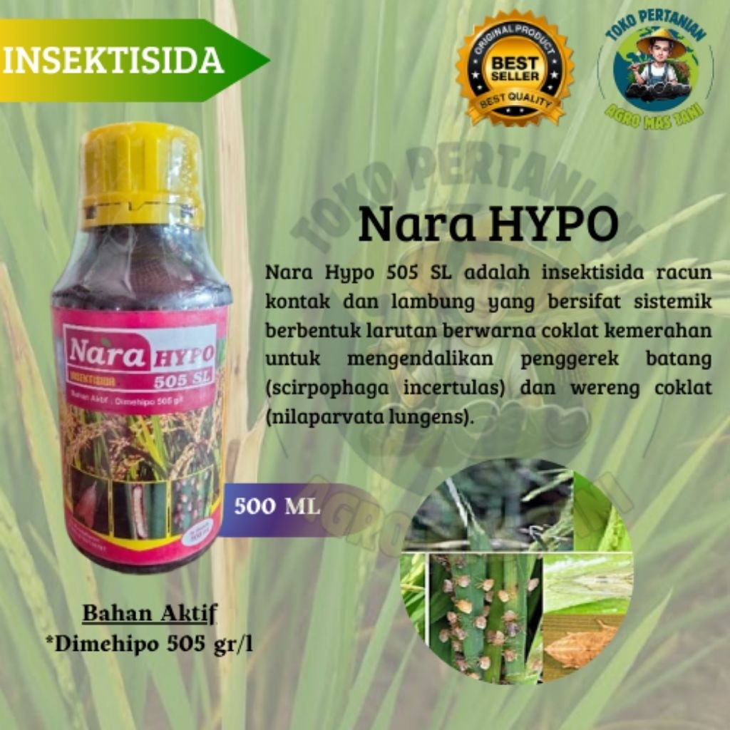 Insektisida NaraHypo 505 SL 500 ML obat pembasmi hama wereng coklat,sundep
