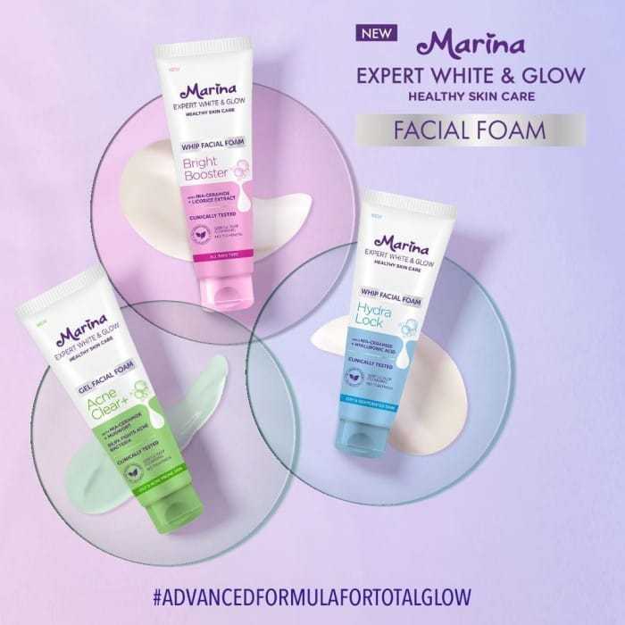 marina facial foam all varian - marina expert white & glow