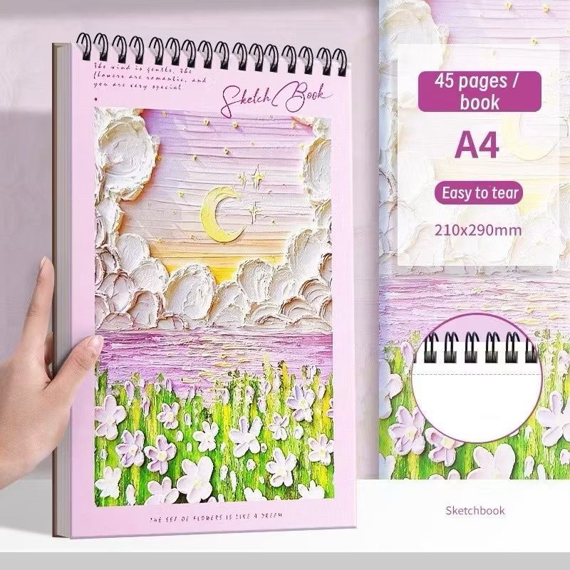 

Medanhoki88 - Sketchbook A4 Aesthetic Buku Gambar Vertikal Jilid Spiral 45 Lembar/90 Halaman
