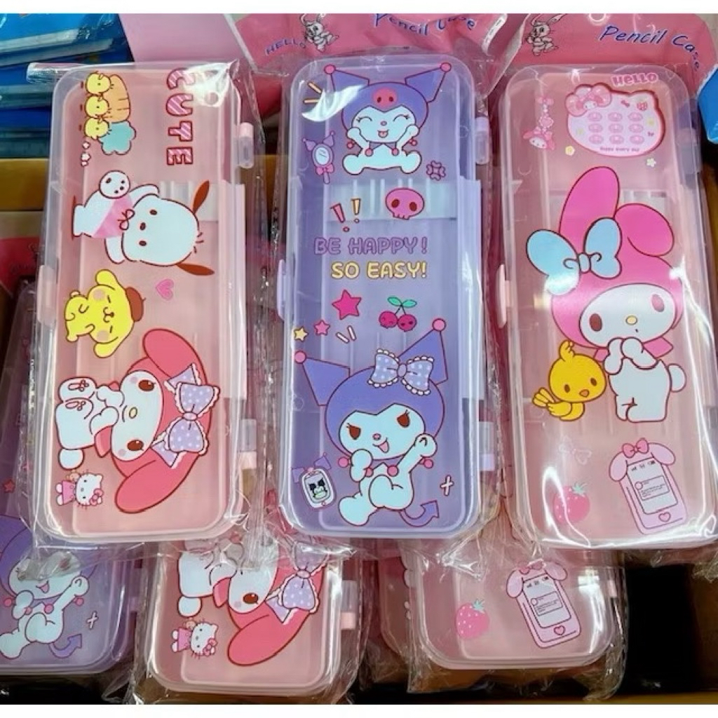 

❤️BAANUN❤️ Kotak Pensil Anak Anak Sekolah Motif Sanrio| kotak pensil plastik 2 tingkat motif sanrio kuromi melody
