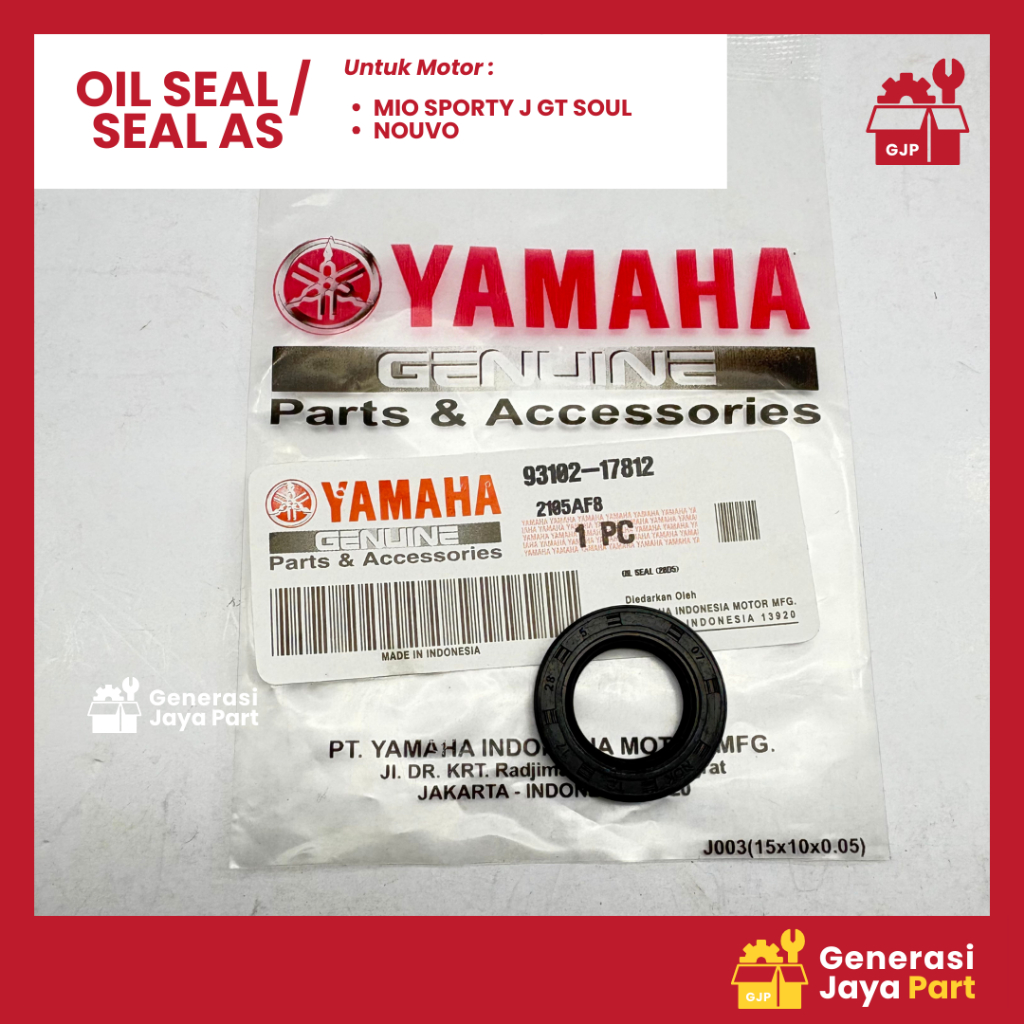 Seal As Kruk Shock Seal Sil Mio J Mio GT Soul GT Fino Fi Xride  93102-17812 | SEAL AS SHOCK | YAMAHA