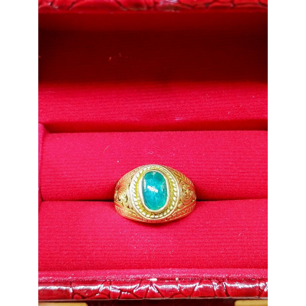 dimensi 8.6mm x 5.1mm ring 7.0 Batu Bacan Natural || Cincin Elegan || Cocok Buat Hadiah Batu alam ba
