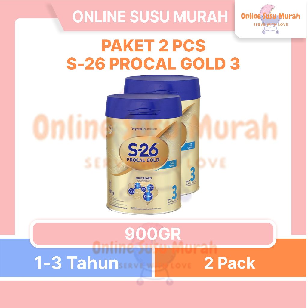 S26 PROCAL GOLD PAKET 2 KALENG TAHAP 3 900GR S 26 900 GR S 26 USIA 1-3 TAHUN NESTLE SSKL
