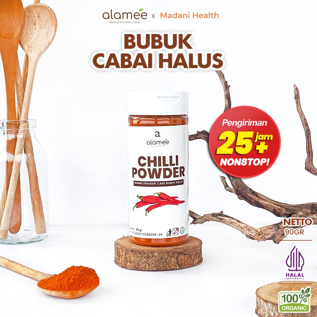 

ALAMEE Bumbu Cabe Cabai Bubuk Kering Halus Pedas Chilli Seasoning Powder Rempah Murni Asli Dapur 90g